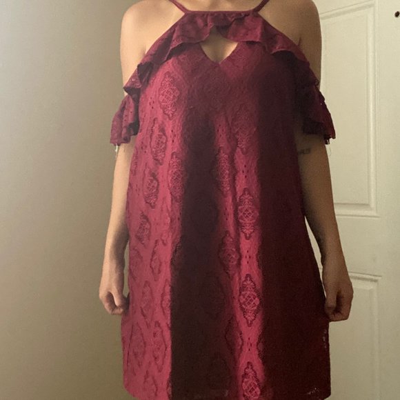 Trixxi Womens Short Sleeve Red Dress Size XL - Picture 1 of 4